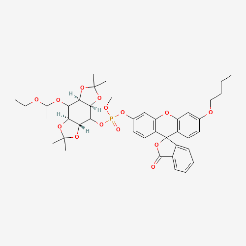 O-Methyl-O-(N-Butylfluorescein)-O-{3-[6-O-(D,L-1-ethoxyethyl)-1,2:4,5-bis-O-(1-methylethylidene)-D,L-myo-inositol]}phosphate (CAS: 335630-21-2) - Related Chemical Product