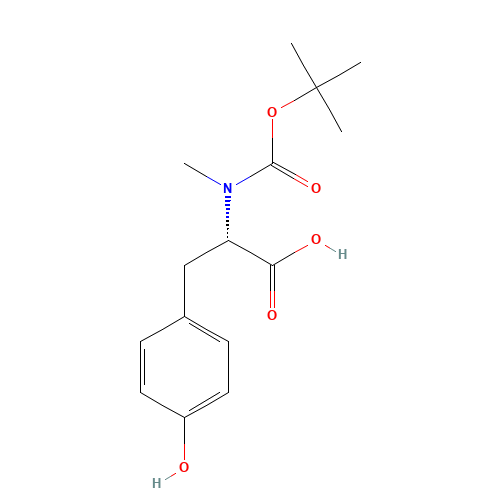 N-Methyl-N-t-butoxycarbonyl-L-tyrosine (CAS: 82038-34-4) - Chemical Structure and Molecular Formula 