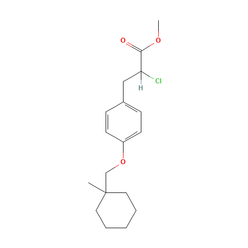 Methyl 2-Chloro-3-[4-(1-methylcyclohexylmethoxy)phenyl] Propionate (CAS: 85003-07-2) - Related Chemical Product