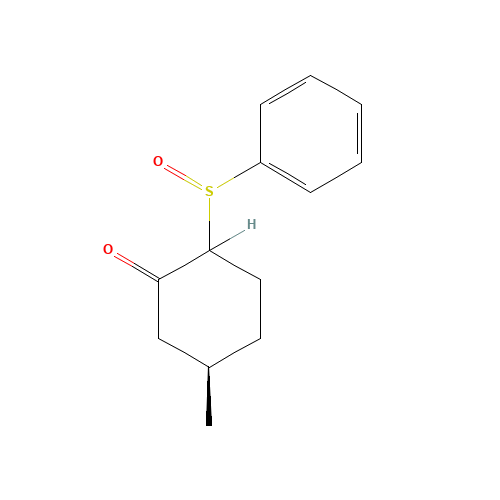 (5R)-5-Methyl-2-(phenylsulfinyl)cyclohexanone (CAS: 88154-77-2) - Chemical Structure and Molecular Formula 