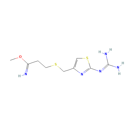 Methyl 3-[[[2-[(Diaminomethylene]amino-4-thiazolyl]methyl]-thio]propionimidate (CAS: 76823-94-4) - Related Chemical Product