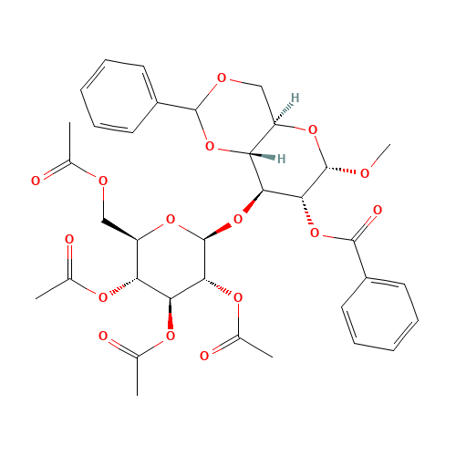 Methyl 4,6-Di-O-benzylidene-2-O-benzoyl-3-O-(2,3,4,6-tetra-O-acetyl-b-D-glucopyranosid)-a-D-glucopyranoside (CAS: 71238-93-2) - Related Chemical Product