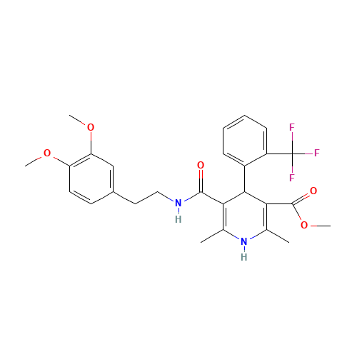Methyl 1,4-Dihydro-2,6-dimethyl-4-(2'-trifluoromethyl)phenyl-pyridine-3-carboxylate-5-(3,4-dimethoxyphenyl)ethyl Carboxamide (CAS: 887406-97-5) - Related Chemical Product