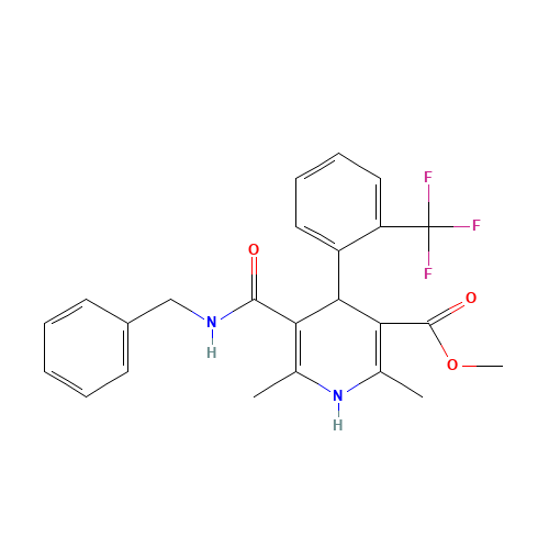 Methyl 1,4-Dihydro-2,6-dimethyl-4-(2'-trifluoromethyl)phenyl-pyridine-5-carboxylate-3-phenylmethyl Carboxamide (CAS: 887407-01-4) - Related Chemical Product
