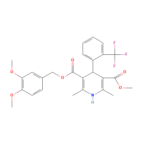 5-Methyl 3-(3',4'-Dimethoxybenzyl)-1,4-Dihydro-2,6-dimethyl-5-(2'-trifluoromethyl)phenyl-3,5-pyridinedicarboxylate (CAS: 887407-05-8) - Related Chemical Product