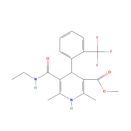 Methyl 1,4-Dihydro-4-(2'-trifluoromethyl)phenyl-pyridine-3-carboxylate-5-ethyl Carboxamide (CAS: 887407-06-9) - Related Chemical Product