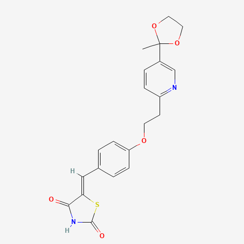 5-[4-[2-[5-(2-Methyl-1,3-dioxolan-2-yl)-2-pyridyl]ethoxy]benzylidene]-2,4-thiazolidinedione (CAS: 184766-62-9) - Related Chemical Product
