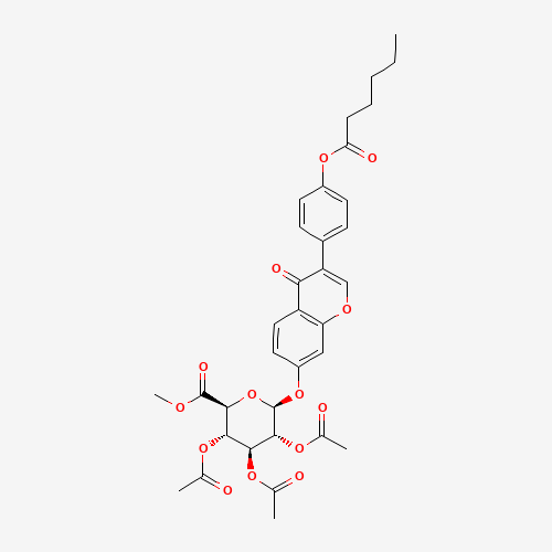 Methyl (4'-O-Hexanoyldaidzein-7-yl-b-D-2'',3'',4''-tri-O-acetylglucopyranosid)urinate (CAS: 918158-55-1) - Related Chemical Product