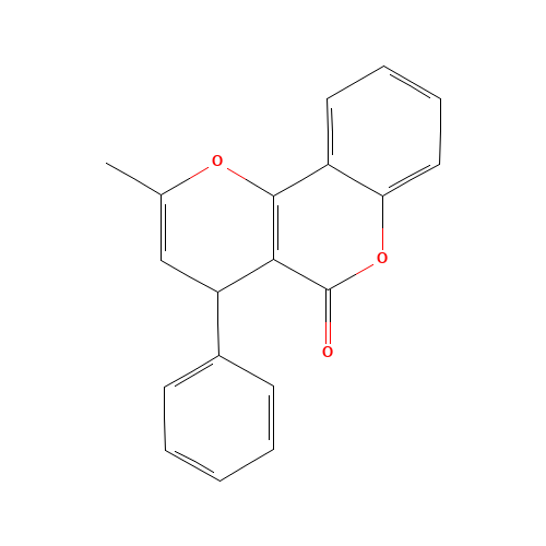 rac-2-Methyl-4-phenyl-4H-pyrano[3,2-c]benzopyran-5-one (CAS: 15151-14-1) - Chemical Structure and Molecular Formula 