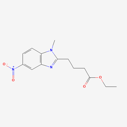 1-Methyl-5-nitro-1H-benzimidazole-2-butanoic Acid Ethyl Ester (CAS: 3543-72-4) - Chemical Structure and Molecular Formula 