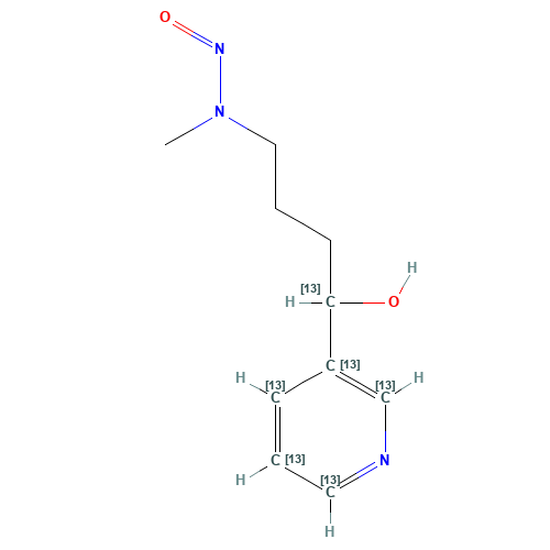 4-(Methylnitrosamino)-1-(3-pyridyl)-1-butanol-1,2',3',4',5',6'-13C6 (CAS: 1189877-28-8) - Related Chemical Product