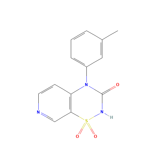 4-(3-Methylphenyl)-2H-pyrido[4,3-e]-1,2,4-thiadiazin-3(4H)-one 1,1-Dioxide  (Torsemide impurity) (CAS: 72810-61-8) - Chemical Structure and Molecular Formula 