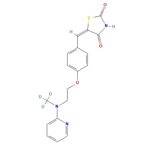 5-[4-[2-((Methyl-d3)pyridin-2-ylamino)ethoxy]benzylidene]thiazolidine-2,4-dione (CAS: 1185245-57-1) - Related Chemical Product