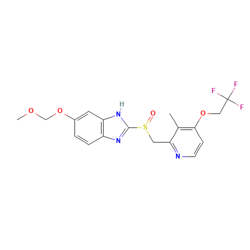 2-[[[3-Methyl-4-(2,2,2-trifluoroethoxy)-2-pyridyl]methyl]sulfinyl]-5-methoxy-O- methyl-1H-benzimidazole (CAS: 1184993-29-0) - Related Chemical Product