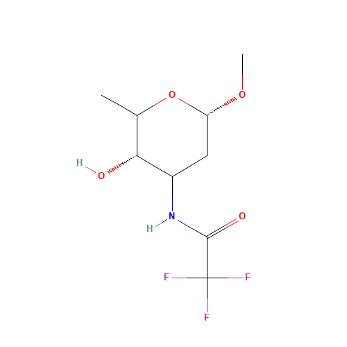 Methyl N-Trifluoroacetyldaunosaminide (CAS: 51996-41-9) - Chemical Structure and Molecular Formula 