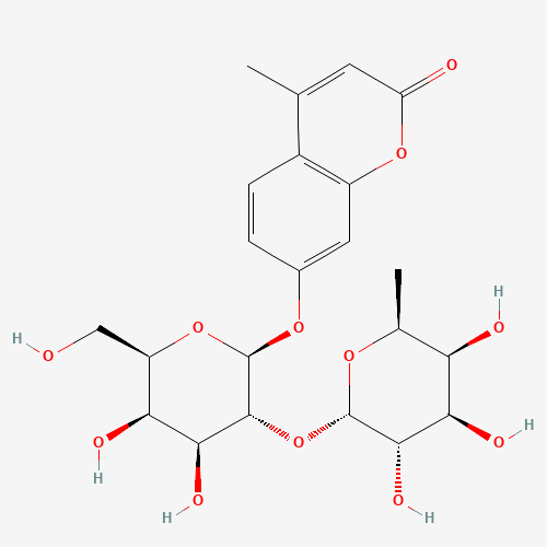 4-Methylumbelliferyl 2-O-(a-L-Fucopyranosyl)-b-D-galactopyranoside (CAS: 225217-42-5) - Chemical Structure and Molecular Formula 