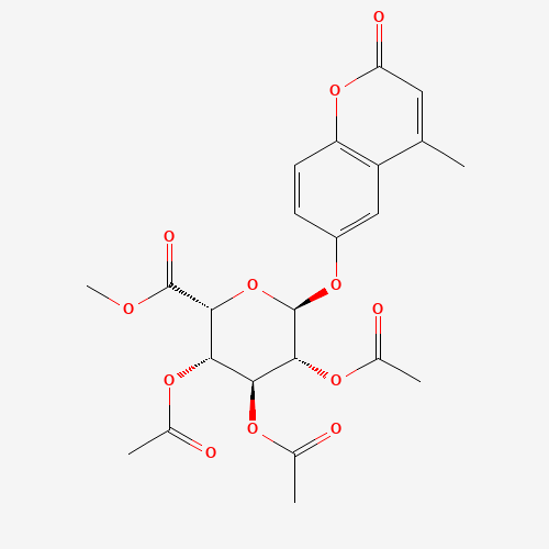 4-Methylumbelliferyl 2,3,4-Tri-O-acetyl-a-L-idopyranosiduronic Acid, Methyl Ester (CAS: 128095-50-1) - Chemical Structure and Molecular Formula 