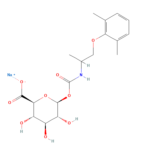 Mexiletine N-Carbonyloxy b-D-Glucuronide Sodium Salt (CAS: 915202-34-5) - Chemical Structure and Molecular Formula 