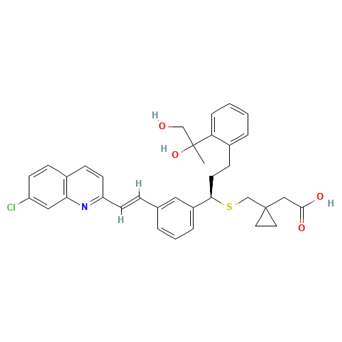 Montelukast 1,2-Diol (CAS: 186352-97-6) - Chemical Structure and Molecular Formula 