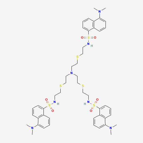 N,N',N''-[Nitrilotris(2,1-ethanediylthio-2,1-ethanediyl)]tris[5-(dimethylamino)-1-naphthalenesulfonamide (CAS: 1350343-28-0) - Chemical Structure and Molecular Formula 