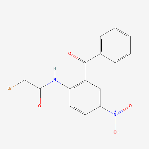 5-Nitro-2-(bromoacetamido)benzophenone (CAS: 2011-70-3) - Chemical Structure and Molecular Formula 
