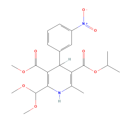 4-(3-Nitrophenyl)-2-dimethoxymethyl-1,4-dihydropyridine-3,5-dicarboxylic Acid 5-Isopropyl Ester 3-Methyl Ester (CAS: 75530-94-8) - Related Chemical Product