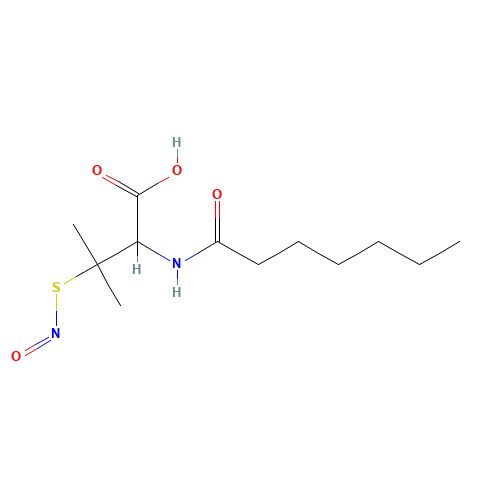 S-Nitroso-N-heptanoyl-D,L-penicillamine (CAS: 225234-00-4) - Chemical Structure and Molecular Formula 
