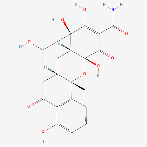 (6aS,7aR,8S,11aR,12aS)-5,6a,7,7a,8,9,11a,12a-Octahydro-4,8,11,11a,13-pentahydroxy-12a-methyl-5,9-dioxo-6,8-methano-6H-benzo[c]xanthene-10-carboxamide (CAS: 1268494-44-5) - Related Chemical Product