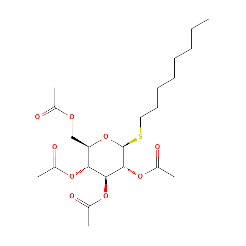 Octyl Tetra-2,3,4,6-O-acetyl-b-D-thioglucopyranoside (CAS: 85618-26-4) - Chemical Structure and Molecular Formula 