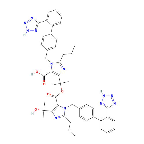 Olmesartan Dimer Ester Impurity (CAS: 1040250-19-8) - Chemical Structure and Molecular Formula 