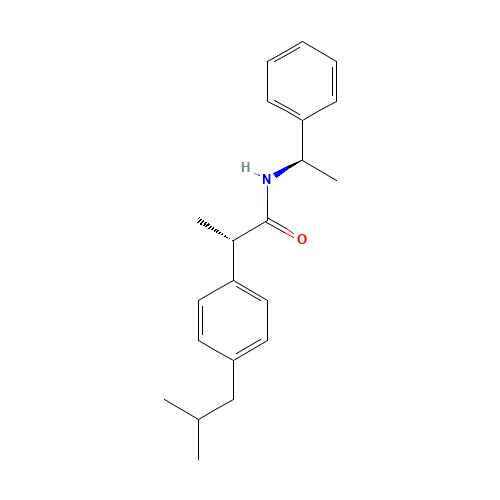 (R,S)-N-(1-Phenylethyl) Ibuprofen Amide (CAS: 121734-79-0) - Chemical Structure and Molecular Formula 