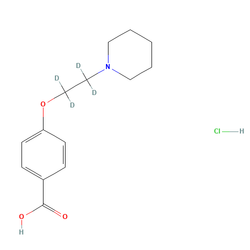 4-[2-(1-Piperidinyl)ethoxy-d4]benzoic Acid, Hydrochloride Salt (CAS: 1246815-60-0) - Chemical Structure and Molecular Formula 
