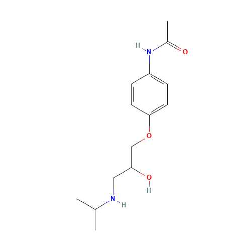 rac Practolol (CAS: 6673-35-4) - Chemical Structure and Molecular Formula 