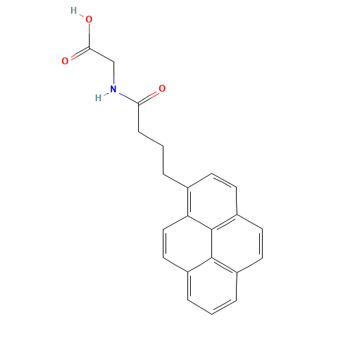 N-4-(1-Pyrene)butyroylglycine (CAS: 228414-55-9) - Chemical Structure and Molecular Formula 
