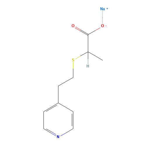 S-[2-(4-Pyridyl)ethyl]Thiolactic Acid, Sodium Salt (CAS: 1024357-58-1) - Chemical Structure and Molecular Formula 