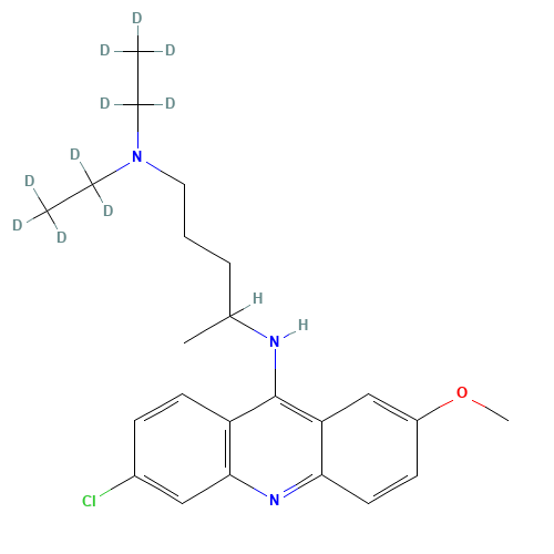 rac Quinacrine-d10 (CAS: 1189976-99-5) - Chemical Structure and Molecular Formula 