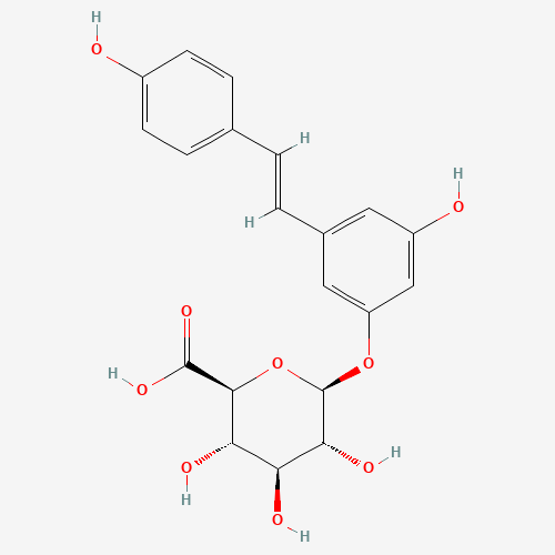 trans-Resveratrol 3-O-b-D-Glucuronide (CAS: 387372-17-0) - Chemical Structure and Molecular Formula 