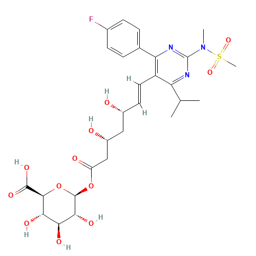 Rosuvastatin Acyl-b-D-glucuronide (CAS: 503610-44-4) - Chemical Structure and Molecular Formula 