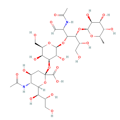 Sialyl Lewis A, Sodium Salt (CAS: 92448-22-1) - Chemical Structure and Molecular Formula 