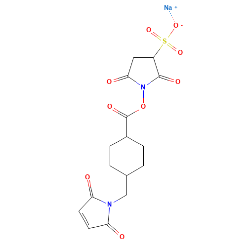 Sulfo-N-Succinimidyl 4-(Maleimidomethyl)cyclohexane-1-carboxylate, Sodium Salt, 90% (CAS: 92921-24-9) - Related Chemical Product