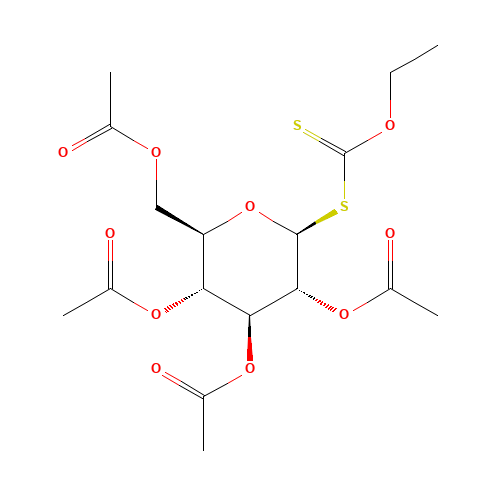 2,3,4,6-Tetra-O-acetyl-b-D-glucopyranosyl Ethylxanthate (CAS: 13639-54-8) - Chemical Structure and Molecular Formula 