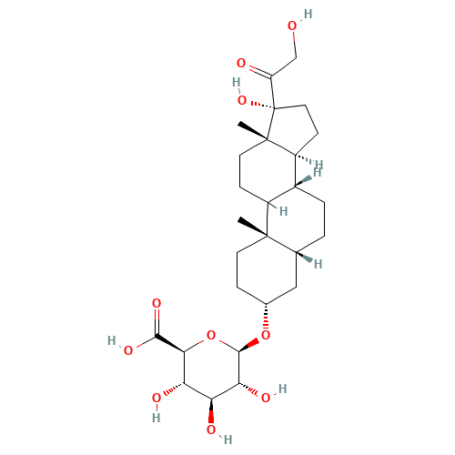 Tetrahydro-11-deoxy Cortisol 3-O-b-D-Glucuronide (CAS: 56162-40-4) - Chemical Structure and Molecular Formula 