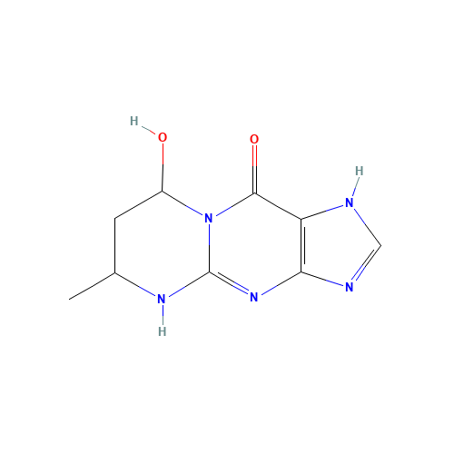 4,6,7,8-Tetrahydro-8-hydroxy-6-methylpyrimido[1,2-a]purin-10(3H)-one (CAS: 141635-93-0) - Chemical Structure and Molecular Formula 