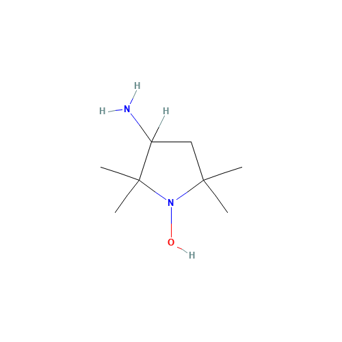 2,2,5,5-Tetramethyl-3-amino-pyrrolidine-1-oxyl Free Radical (CAS: 34272-83-8) - Chemical Structure and Molecular Formula 