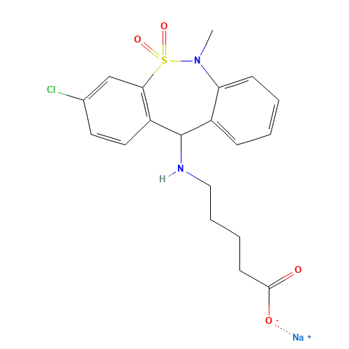 Tianeptine Metabolite MC5 Sodium Salt (CAS: 115220-11-6) - Related Chemical Product