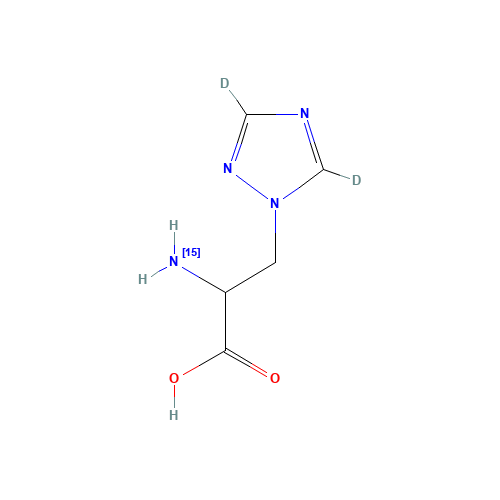 rac 3-(1,2,4-Triazol-1-yl)-L-alanine-15N,d2 (CAS: 1219176-41-6) - Chemical Structure and Molecular Formula 
