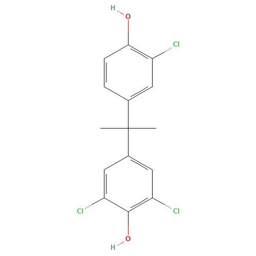 3,3',5-Trichlorobisphenol A (CAS: 40346-55-2) - Chemical Structure and Molecular Formula 