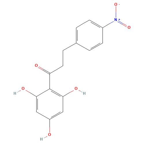 2',4',6'-Trihydroxy-4-nitrodihydrochalcone (CAS: 82628-82-8) - Chemical Structure and Molecular Formula 