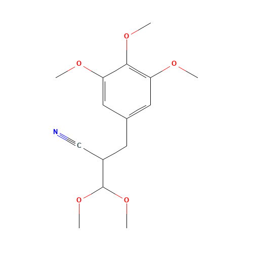 3,4,5-Trimethoxy-2'-cyano-di-hydrocinnamaldehyde Dimethylacetal (CAS: 7520-70-9) - Related Chemical Product
