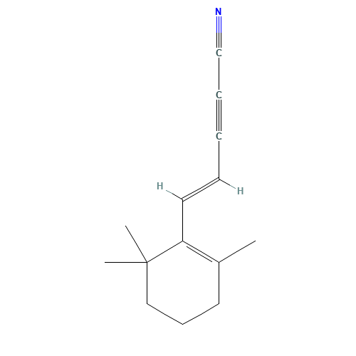 (E)-5-(2,6,6-Trimethyl-1-cyclohexen-1-yl)pent-4-en-2-ynenitrile (CAS: 173214-57-8) - Related Chemical Product